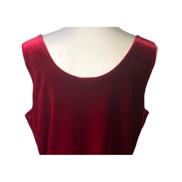 Chico's Red Velvet Tank Top Sleeveless Scoop Neck Relaxed Fit Soft Fabric Size L - Picture 5 of 7